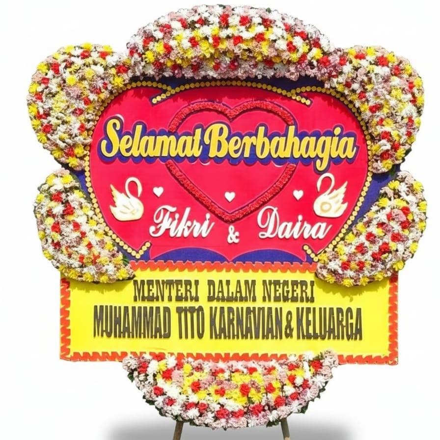 Bunga Papan Happy Wedding MF1